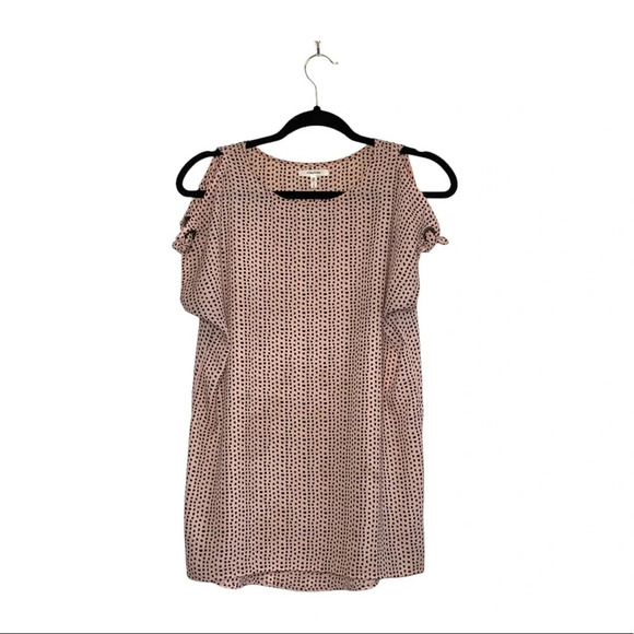 Maurices Tan & Black Dotted Cheetah Print Tie Sleeve Tunic Blouse Small Women’s - Picture 11 of 11